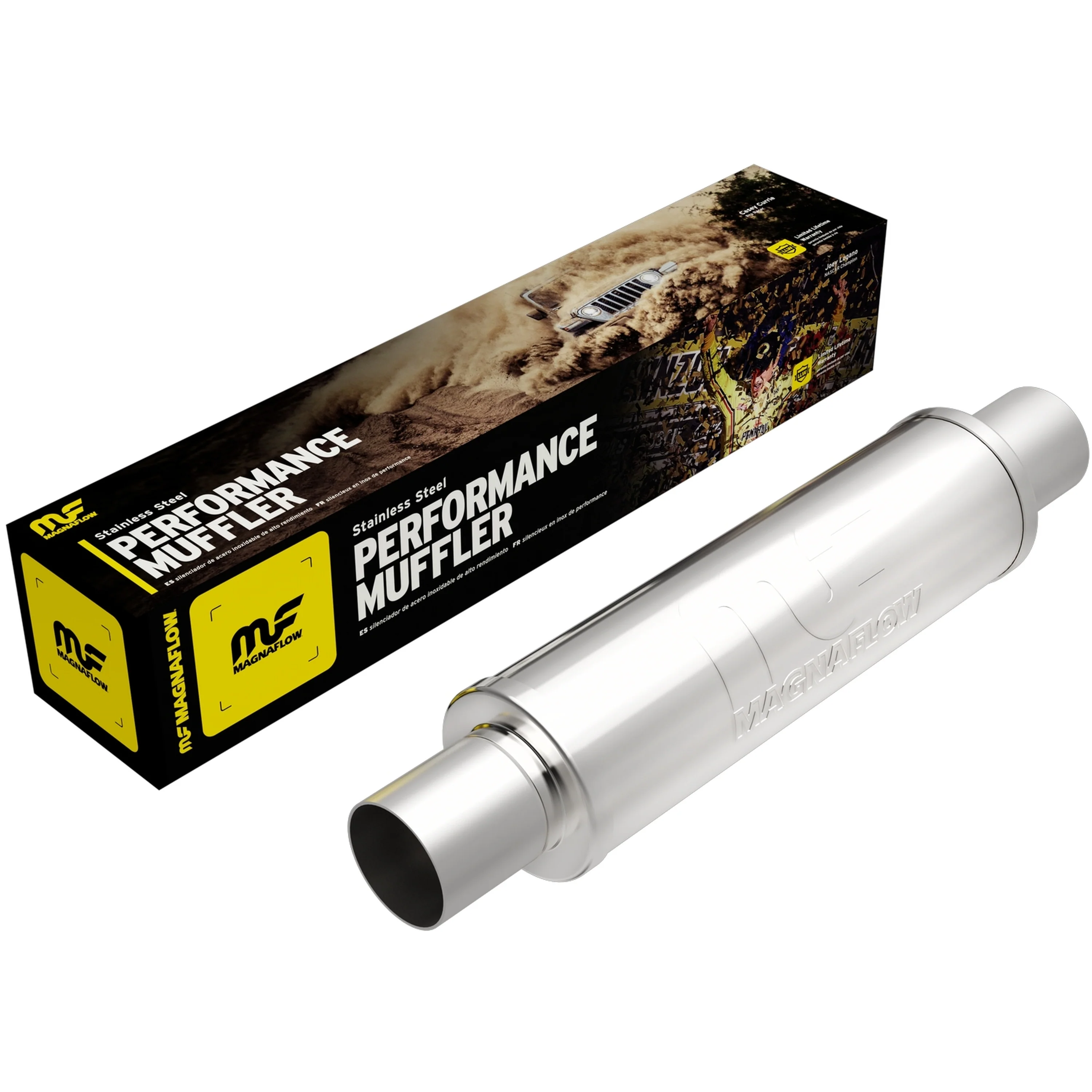 MagnaFlow 4in. Round Straight-Through Performance Exhaust Muffler 10416 - Image 4