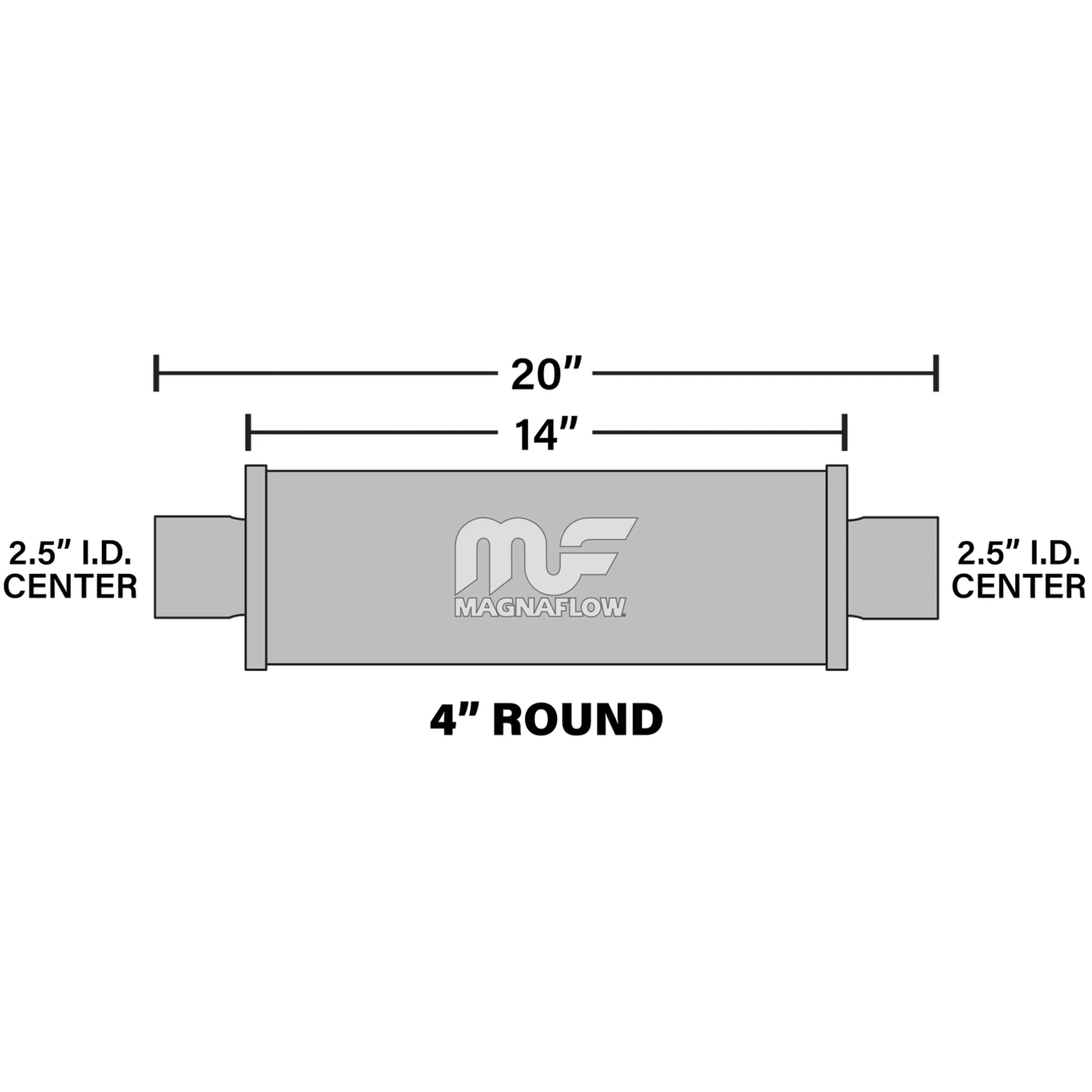MagnaFlow 4in. Round Straight-Through Performance Exhaust Muffler 10416 - Image 7