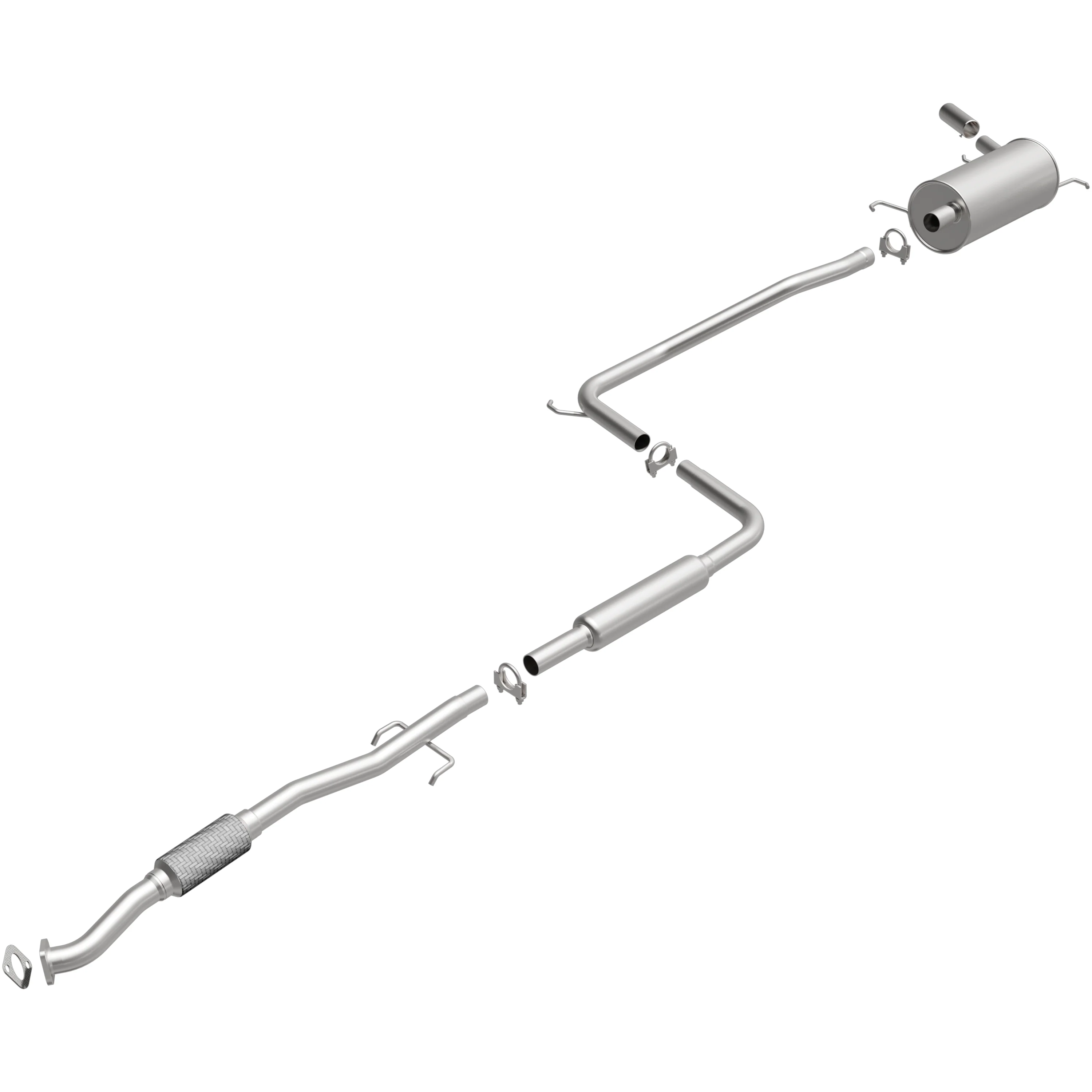 BRExhaust 1997-1999 Ford Escort 2.0L | 1997-1999 Mercury Tracer 2.0L Direct-Fit Exhaust System Kit 106-0581 - Image 2