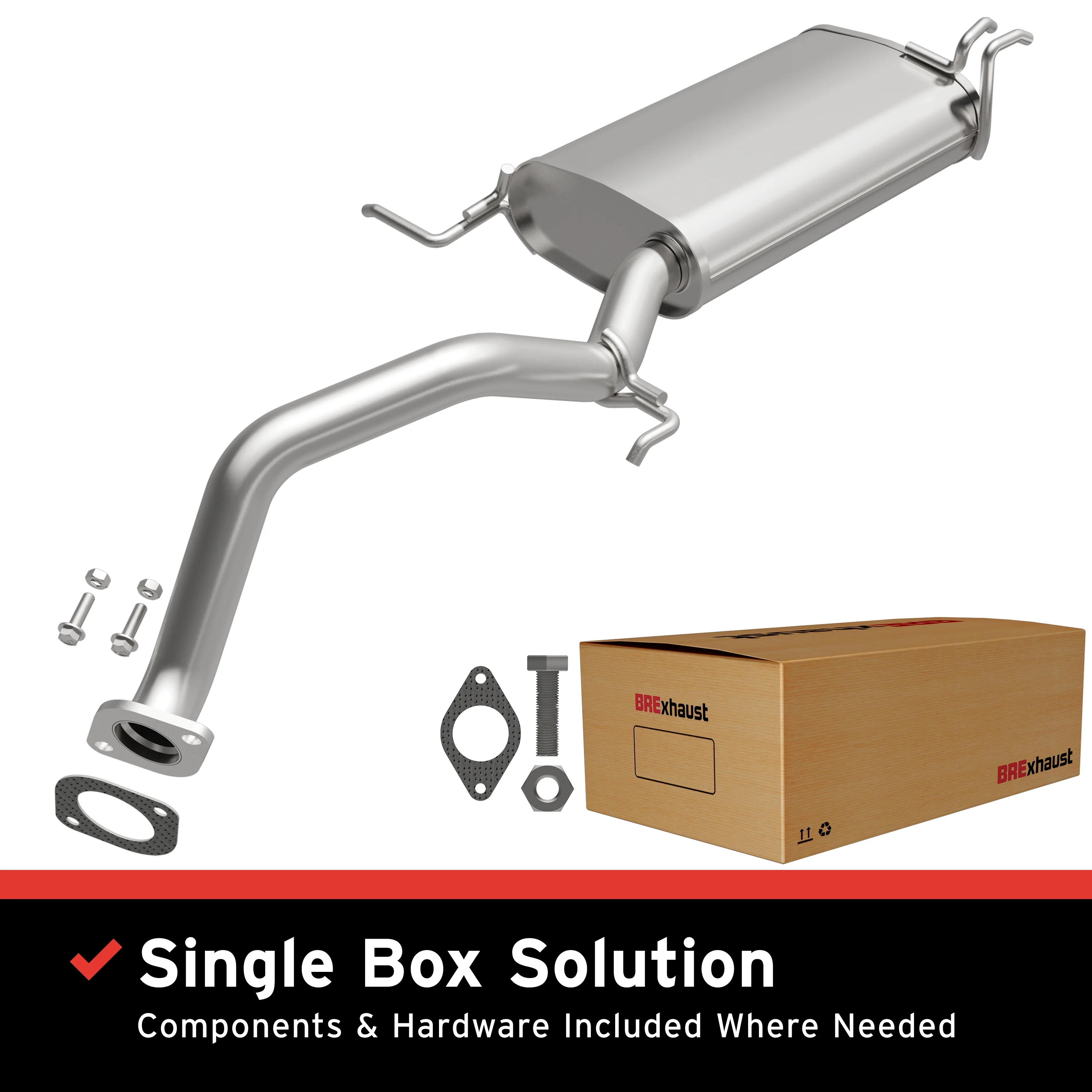 BRExhaust 2011-2013 Kia Sorento 2.4L | 2010-2012 Hyundai Santa Fe 2.4L Direct-Fit Exhaust Muffler Kit 108-0015