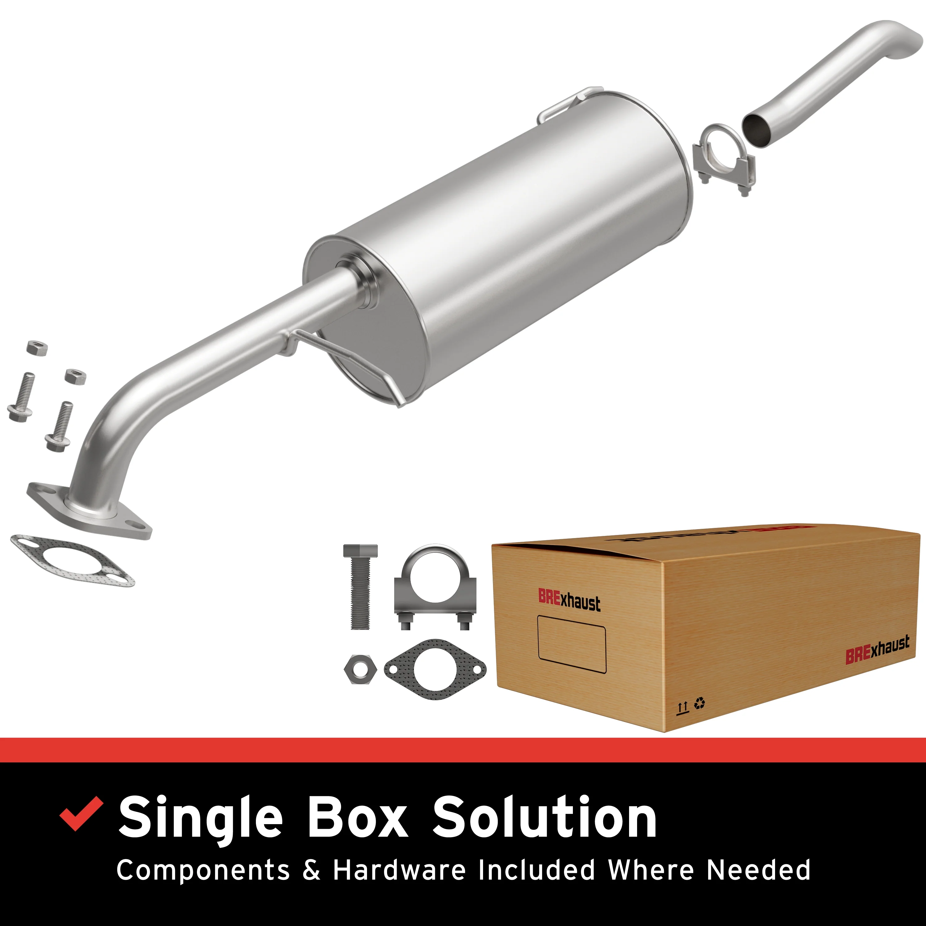 BRExhaust 2006-2011 Kia Rio 1.6L | 2006-2011 Hyundai Accent 1.6L Direct-Fit Exhaust Muffler Kit 108-0062