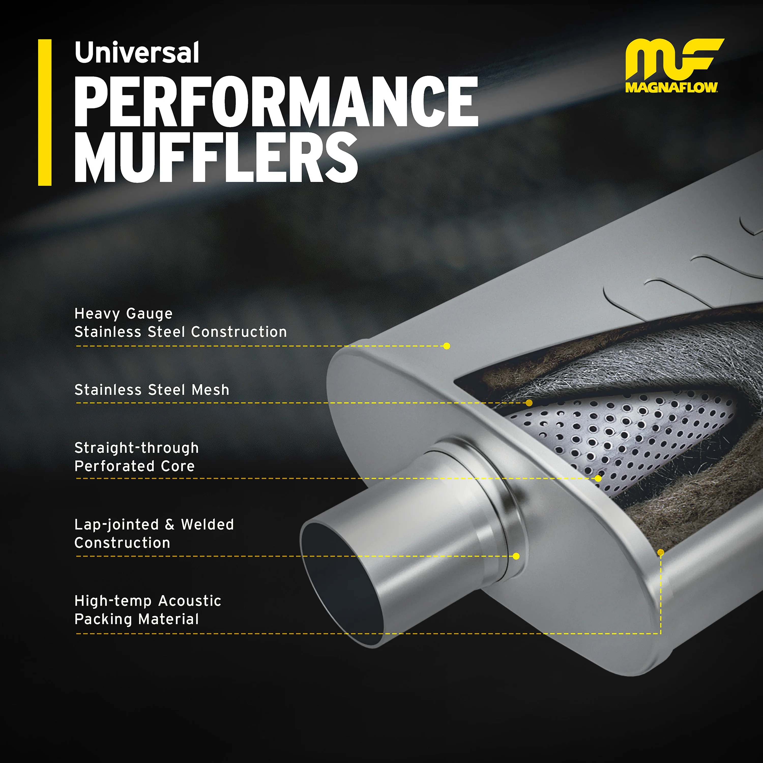 MagnaFlow 4 X 9in. Oval Straight-Through Performance Exhaust Muffler 11378 - Image 2