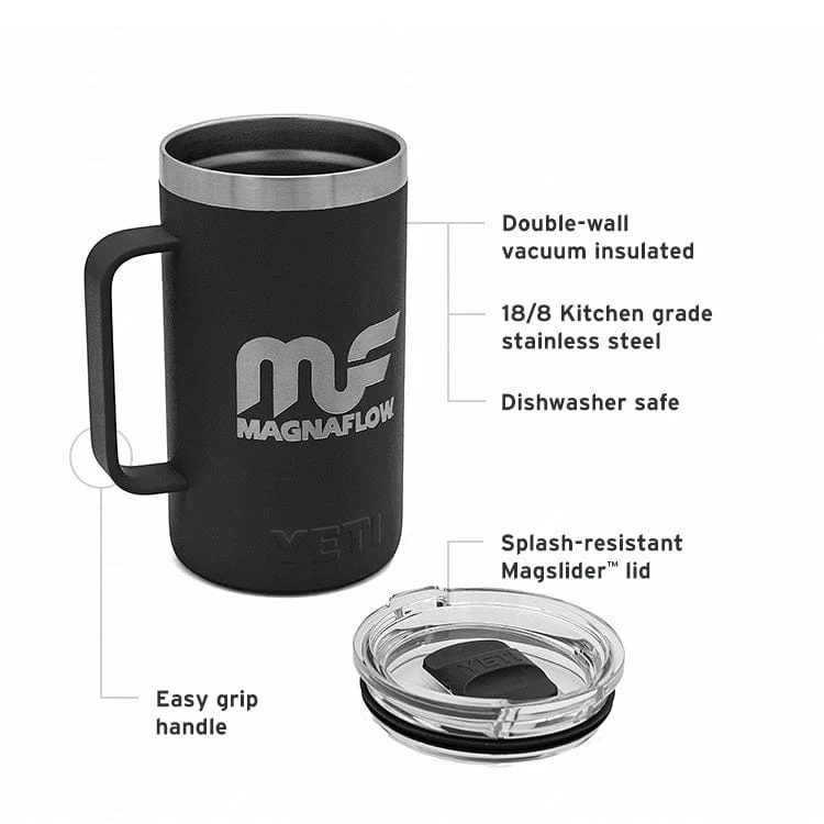 MagnaFlow x YETI Rambler® 24 oz Insulated Mug (Black) - Image 3